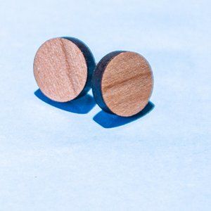 Minimalist blank wooden stud earrings